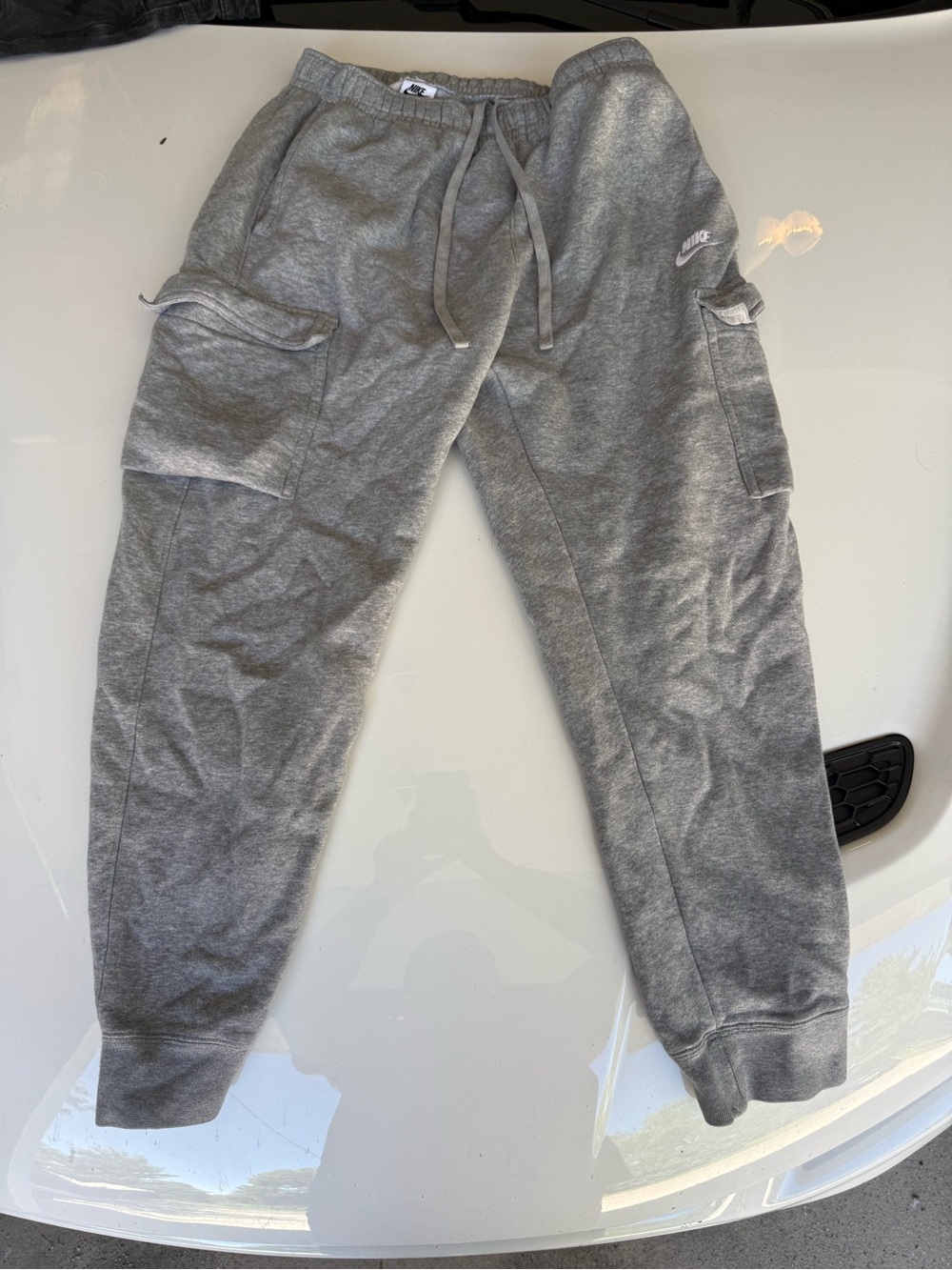 Nike Light Gray Sweatshirt with Black Logo Tag